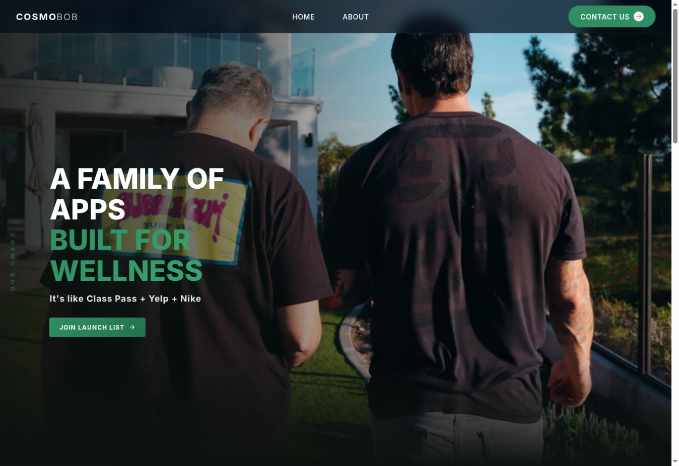 cosmobob — Homepage public website screenshot