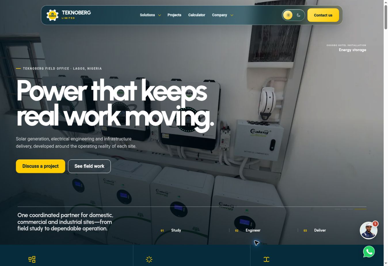 teknoberg — Homepage public website screenshot